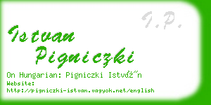 istvan pigniczki business card